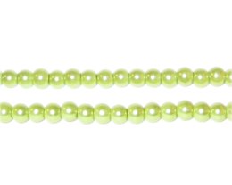 (image for) 4mm Round Apple Green Glass Pearl Bead, approx. 113 beads