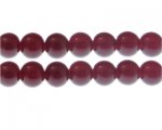 12mm Blood Red Jade-Style Glass Bead, approx. 18 beads