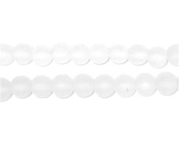 (image for) 6mm White Sea/Beach-Style Glass Bead, approx. 71 beads
