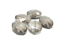 (image for) 20 x 16mm Silver Faceted Glass Oval Bead, 5 beads