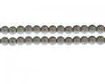 8mm Silver Rustic Glass Pearl Bead, approx. 56 beads