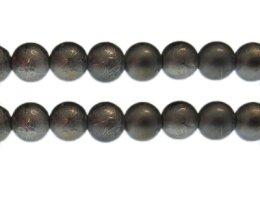 (image for) 12mm Drizzled Deep Silver Glass Bead, approx. 13 beads
