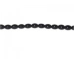 8 x 6mm Black Rice Glass Bead, 16" string 8 x 6mm Black Rice Glass Bead, 16" string