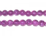 8mm Plum Crackle Glass Bead, approx. 55 beads