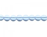 10mm Sky Blue Pressed Glass Bead, 13" string 10mm Sky Blue Pressed Glass Bead, 13" string