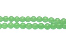 (image for) 8mm Green Brush Jade-Style Glass Bead, approx. 55 beads