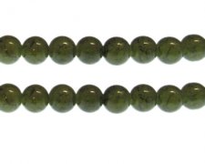 (image for) 12mm Khaki Duo-Style Glass Bead, approx. 14 beads