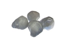 (image for) 24 x 20mm Silver Matte Luster Skull Glass Bead, 4 beads