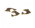 28 x 22mm Gold Dolphin Metal Charm, 3 charms