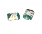 20 x 16mm Green Pattern Rectangle Lampwork Glass Bead, 4 beads 20 x 16mm Green Pattern Rectangle Lampwork Glass Bead, 4 beads