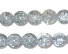 (image for) 10mm Silver Crackle Glass Bead, approx. 21 beads