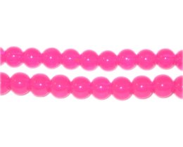 (image for) 6mm Hot Pink Jade-Style Glass Bead, approx. 77 beads