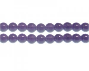 10mm Soft Purple Jade-Style Glass Bead, approx. 21 beads