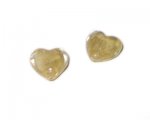 16mm Gold Inside-Foil Heart Handmade Lampwork Glass Bead, 4 bead 16mm Gold Inside-Foil Heart Handmade Lampwork Glass Bead, 4 bead