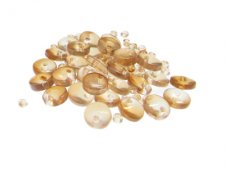 (image for) Approx. 1oz. x 8mm Peach Disc Glass Beads, side-drilled