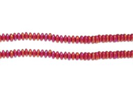 (image for) 6 x 4mm Red Luster Glass Disc Bead, 7" string