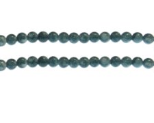(image for) 6mm Dark Aqua Marble-Style Glass Bead, approx. 72 beads