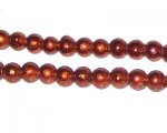 6mm Drizzled Bronze Glass Bead, approx. 43 beads