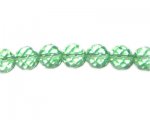 10mm Green Faceted Round Glass Bead, 12" string