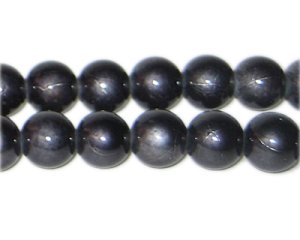 (image for) 10mm Drizzled Charcoal Glass Bead approx. 17 beads