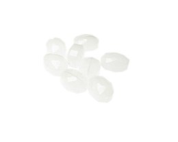 (image for) 16 x 12mm Milky White Faceted Glass Oval Bead, 8 beads