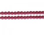 8mm Raspberry Rustic Glass Pearl Bead, approx. 56 beads
