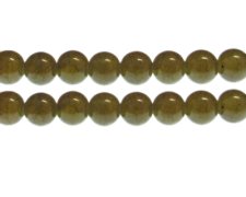 (image for) 12mm Olive Duo-Style Glass Bead, approx. 13 beads