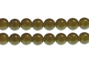 (image for) 12mm Olive Duo-Style Glass Bead, approx. 13 beads