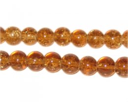 (image for) 8mm Light Brown Round Crackle Glass Bead, approx. 55 beads