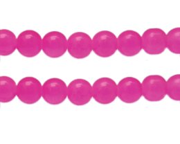 (image for) 12mm Hot Pink Gemstone-Style Glass Bead, approx. 15 beads