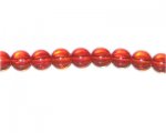 10mm Red Pressed Glass Bead, 12" string 10mm Red Pressed Glass Bead, 12" string