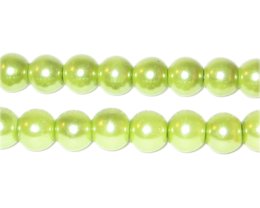 (image for) 8mm Round Apple Green Glass Pearl Bead, approx. 56 beads