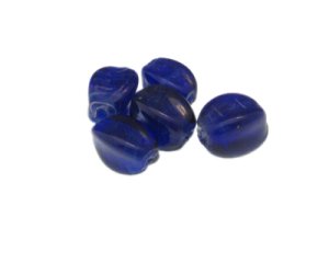 (image for) 18 x 12mm Dark Blue Lampwork Glass Bead, 5 beads