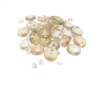 (image for) Approx. 1oz. x 8x4mm Champagne side-drill Disc Glass Bead