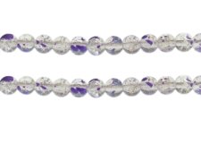 (image for) 8mm Lavender Crackle Spray Glass Bead, approx. 51 beads