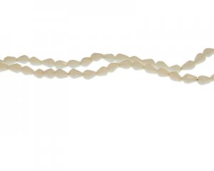 (image for) 6 x 4mm White Faceted Drop Glass Bead, 20" string