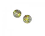 12mm Yellow Foil Lampwork Bead, 2 beads 12mm Yellow Foil Lampwork Bead, 2 beads