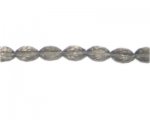 10 x 8mm Silver Faceted Oval Glass Bead, 13" string 10 x 8mm Silver Faceted Oval Glass Bead, 13" string
