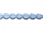 10mm Sky Blue Flat Round Pressed Glass Bead, 13" string 10mm Sky Blue Flat Round Pressed Glass Bead, 13" string