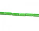 10 x 4mm Green Pressed Glass Tube Bead, 13" string 10 x 4mm Green Pressed Glass Tube Bead, 13" string