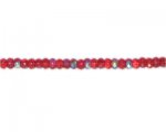 6 x 4mm Red AB Finish Faceted Rondelle Glass Bead, 13" string 6 x 4mm Red AB Finish Faceted Rondelle Glass Bead, 13" string