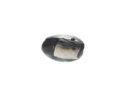 (image for) 24 x 28mm Black/Silver Foil Lampwork Glass Bead