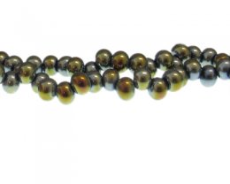 (image for) 8 x 6mm Gold/Silver Electroplated Drop Glass Bead, 20" string