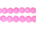 12mm Light Pink Jade-Style Glass Beads, approx. 18 beads
