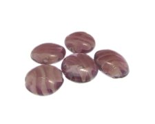 (image for) 20mm Pale Plum Striped Lampwork Glass Bead, 5 beads