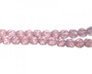 6mm Pale Plum Faceted Glass Bead, 13" string