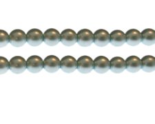 (image for) 10mm Soft Teal Glass Pearl Bead, approx. 22 beads