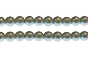 (image for) 10mm Soft Teal Glass Pearl Bead, approx. 22 beads