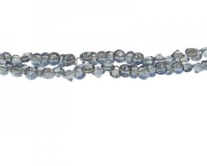 (image for) 6 x 4mm Silver Glass Bead, 14" string