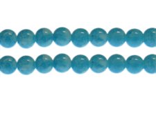 (image for) 10mm Turquoise Marble-Style Glass Bead, approx. 21 beads